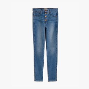 Madewell petite 10" high-rise skinny jeans in dewitt wash: button-front tencel™